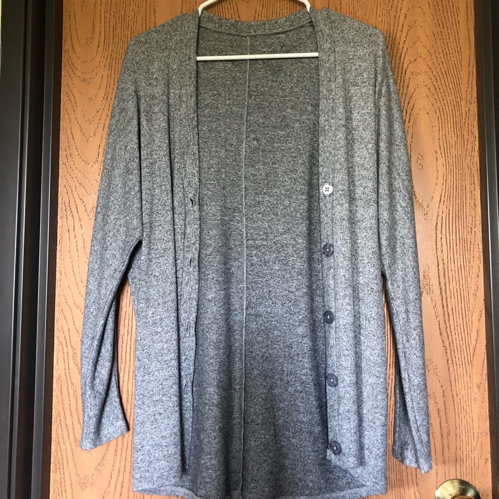 American Eagle Outfitters Heather Gray Soft & Sexy Cardigan